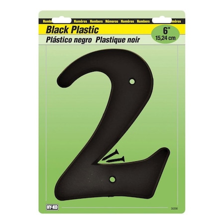 Number House 2 Plastic 6In Blk